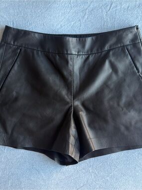 W by Worth Black High-Waist Leather Shorts